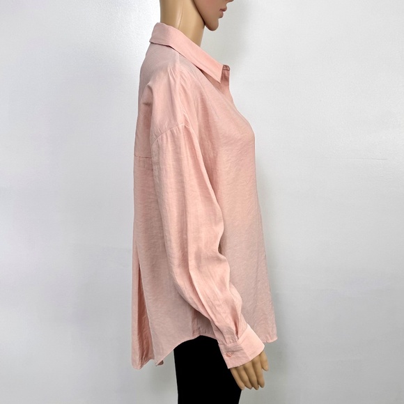 ONLY Onliris Long-sleeve Modal Shirt, Blush Pink, Boyfriend Fit Women's XS - Picture 3 of 9